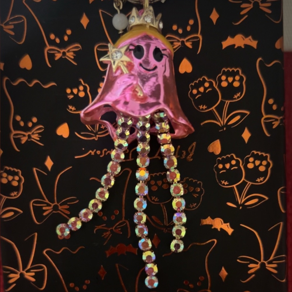 Betsey Johnson Pink Princess Ghost Bagcharm